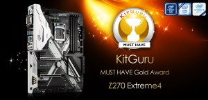 ASRock Z270Extreme4 Earned KitGuru MUST HAVE Gold Award