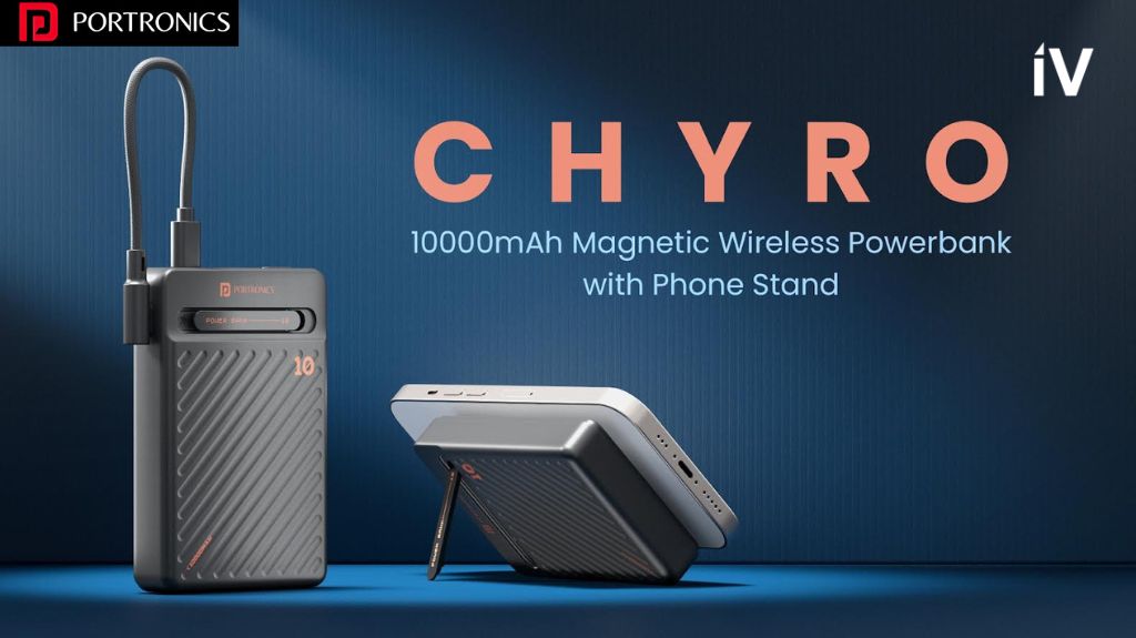 Portronics Chyro: The Ultimate 10000mAh Magnetic Wireless Powerbank with Phone Stand